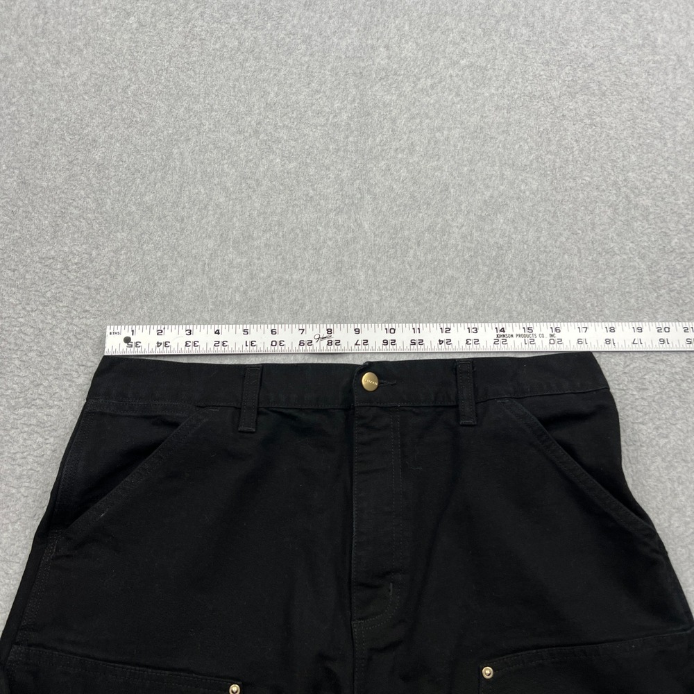Carhartt WIP Double Knee Pants Mens 33x32* Black Canvas Carpenter Work Rivets - Picture 5 of 12
